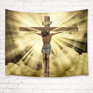 Gobeliny Jezus Chrystus Crucifix Wall wiszący chrześcijański krzyż święty