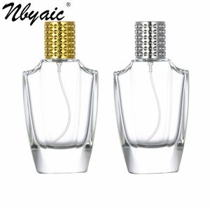 Nbyaic 50pcs Perfume sub-bottling 50ml exquisite portable bottle irregular glass empty push type spray