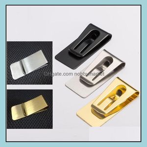 Money Clips Jewelry Fashion Simple Metal Moneys Clip Man Clamps Holders Slim Wallet Clamp Card Holder Credit Drop Delivery 2021 Xza20