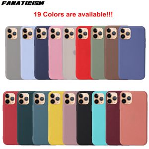 Cute Matte Solid Candy Phone Cases For Iphone11 iphone 11 Pro Max 11Pro Simple Silicone Case Shockproof Soft TPU Back Cover Shell