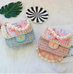 Mini borsette Tote Cute Girls Princess Bow Borse a tracolla Baby Girl Party Pearl Hand Shoulder Bags Gift