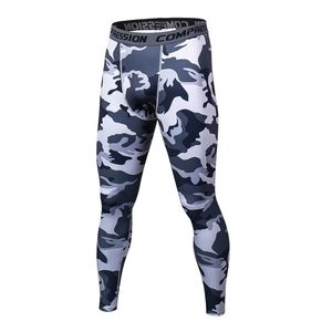 Mens Camuflagem Calças Slim Skinny Casual Leggings Bodybuilding Fitness Homens Compressão Exercício 210715