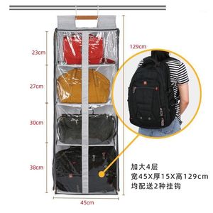Reusable Storage Bag Hang Organizer Clothes Wardrobe Tool Canvas Transparent Bolsa Almacenamiento Home Life BL50SND Bags