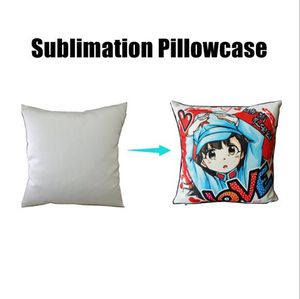 Sublimation White Pillow case 40*40 Thermal Transfer Thicken Cotton Feel Soft Pillowcover Subllimated Blanks Pillowcases without Inserts Wholesale A02