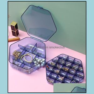 Storage Boxes & Bins Home Organization Housekee Garden Jewel Case Earrings Necklace Jewelry Plastic Transparent Box Double Layer High Capaci