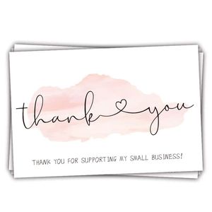 50pcs/Bag Thank You Greeting Cards Baking Bags Gift Package Box Business Decor Festive Party Supplies