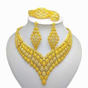 Kingdom Ma New dubai Big Choker nigerian wedding beads jewelry set Round Neckace for Women Party african costume Jewelry sets H1022