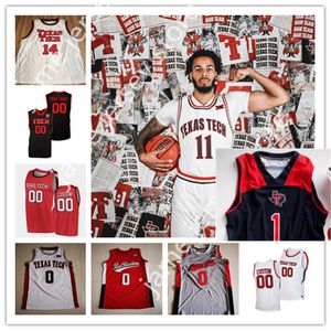 Custom Texas Tech Basketball Jersey Micah Peavy 10 Tyreek Smith 21 Avery Benson Chibuzo Agbo Daniel Batcho Sardaar Calhoun Clarence Nadolny KJ Allen Bryson Williams