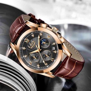 Lige 2020 новый лучший бренд роскошные мужские часы мужские часы дата спортивные военные запястья часы кожаный ремешок кварц бизнес мужские часы Q0524