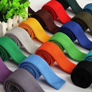 corbata punto hombre 5.5 cm knit tie skinny knitted necktie narrow slim gravatas mens wool ties knitting tape yarn designers Y1229