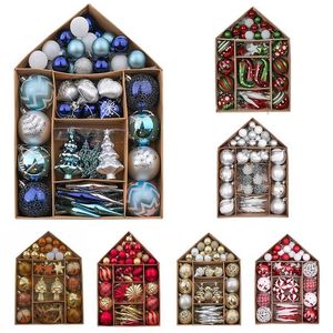 Valelyn Madelyn 70 SZTUK Ozdoby świąteczne Zestaw Choinki Wiszące Kulki Bauble Wisiorki Xmas Decor Do Home Noel Year Prezent 211109