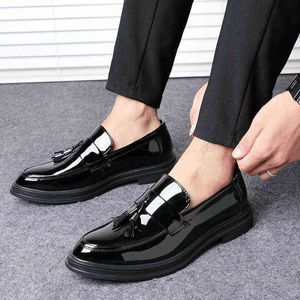 Outono homens sapatos de couro vestido de luxo oxfords clássico cavalheiro 2021