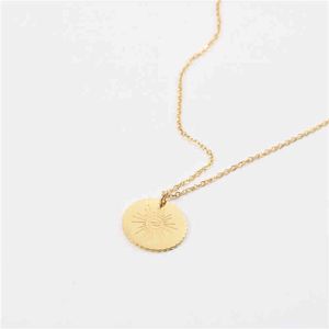 Non Tarnish Jewelry Gold Plated Evil Ey Coin Pendant Choker Necklace Stainls Steel Jewelry Wholale