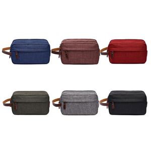 Cosmetic Bags & Cases Casual Canvas Bag With Leather Handle Travel Men Wash Shaving Women Toiletry Storage Waterproof Toilet Organizer BagCo