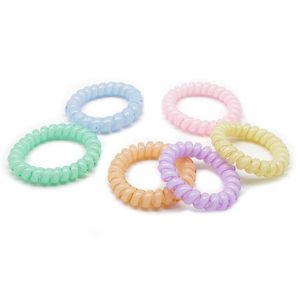 100 pz/borsa 27 colori 5 cm cavo telefonico gomma cravatta per capelli ragazze fascia elastica per capelli anello corda colore della caramella braccialetto elastico scrunchy gratis