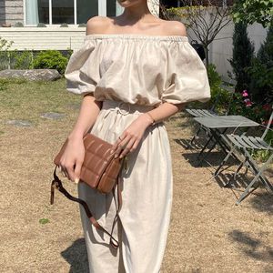 Summer High Waist Fashion Pants Women Solid Pants Trousers Chic Casual Capris with Off-the-shoulder Clothes 14234 210527