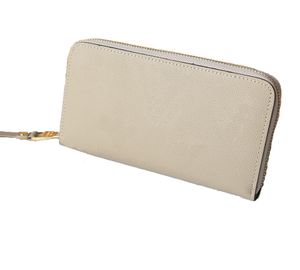 ロングジッパーホルダーの高級財布純正革クレジットカードケース老婆硬貨財布袋ソフトジップ財布ファッション黒い花