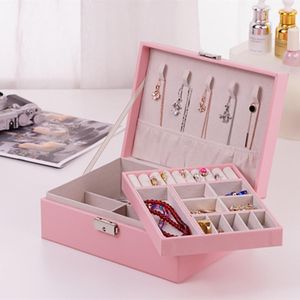 Wholesale travel jewelry for sale - Group buy Bathroom Storage Organization Portable Locked Jewelry Box Double Layer Travel Ring Earring Lipstick Organizer Necklace Bracelet Pouch Case
