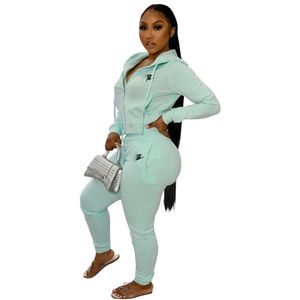 Women Tracksuits 2 Two Piece Set Solid Color Long Sleeved Jogger Pullover Sportwear Casual Autumn Spring Sport Outfits Plus Size Ladies Clothing