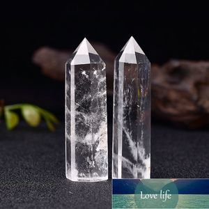 Natural Crystal Clear Quartz Transparency Point Healing Stone Hexagonal Prisms Obelisk Wand Home Decor 1 PC