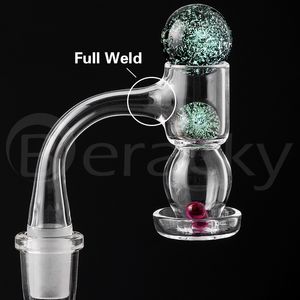 Full Weld TERP slurper avfasad kant 20mmod Rökning Slurper med 22mm / 14mm Glasmarmor 2st Ruby Pearls 4590 Grad Quartz Banger Nails för vatten Bongs Rigs