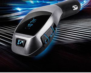 X5 Bluetooth Handsfree FM-sändare Bilmonteringsmete MP3 Musikspelare Radio Adapter Arbeta med TF-kort U-disk för smartphone