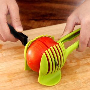 Plastic Aardappel Slicer Tomaat Cutter Shredders Fruit Groente Gereedschap UI Lemon Cutting Houder Keuken Gadgets Kookgerei