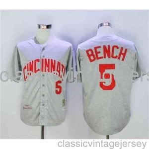 Maglia da baseball americana ricamata Johnny Bench famosa maglia cucita uomo donna maglia da baseball giovanile taglia XS-6XL