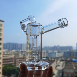 Cam Bong Perc Nargile Kalın Ağır Yuvarlak Alt Açı ile Ayarlanabilir Yağ Burner Kase Ventilat Kapak Yüksek Kalite Sigara Aracı Dab Teçhizat Su Borusu Bisbler