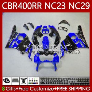 Fairings Kit för Honda CBR 400 RR CC 400CC NC23 1988 1989 1990 1991 1992 1993 Body 65NO.90 CBR400RR CBR400 RR Blue Black 88-99 NC29 CBR 400RR 88 89 90 91 92 93 OEM KODAYWORK