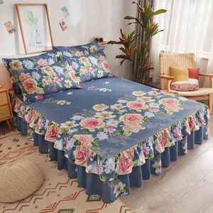 Lençóis de cama e fronhas saia de linho de algodão 2 lugares equipados king size colchão protetor de inverno inverno cama de cama de cama