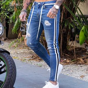 Casual Men Streetwear Full Length Jean Trousers Male Slim Fit Large Pocket Solid Denim Pants 2021 Zipper Loose XXXL Pencil Pants X0621