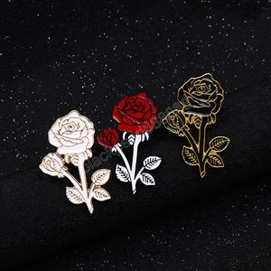 Fashion Flower Lapel Pin Women Badge Rose Flower Brooches Metal Pins Wedding Banquet Brooch Valentines Day Gifts