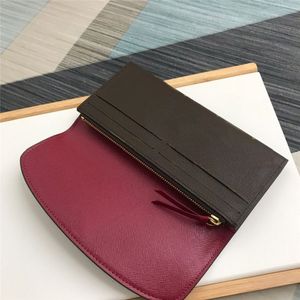 Klassische braune Brieftaschen frauen Geldbörse Reißverschluss personalisierte gedruckte Luxus-lange Brieftasche mit Kartensteckplätzen M60697