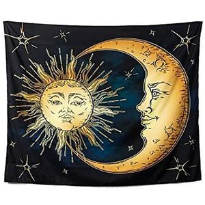 Wandteppiche, Wandteppich, Retro-Stil, Bohemian-Stil, Mond und Sonne, Wohnzimmer, exklusiver dekorativer Wandbehang, Kunst, horizontaler Hintergrund