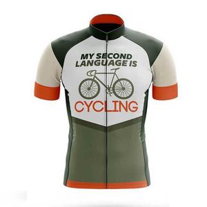 Mens Cycling Jersey Retro Bike Shirt maniche corte Abbigliamento da corsa estate traspirante mtb top da bicicletta outdoor Sportswear Y22011004