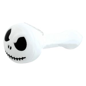 Teschio di Halloween Pipa a mano in silicone Tubi di fumo Bruciatore a nafta di vetro Accessori per strumenti di tabacco Cucchiaio Dab Rig SP300 all'ingrosso