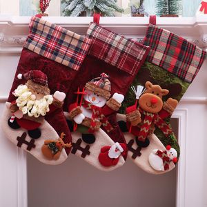 47x29cm Sacos de Natal e Meias Decorações de Árvore de Natal Decoração Indoor Ornaments Santa Boneco de Neve Elk Presente Doces Bags CO534