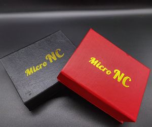 Micro NC Kiti Cam Bong Mini 10mm Nargile Boru GR2 ile Titanyum Tırnak Glastip Borular Su Bongs Oil Rig Dab Hediye Kutusu 2 Renk