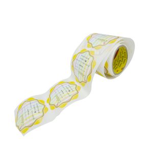 Custom Printing Rolling Packaging Logo Label CMYK Printed Flower Edge Vinyl Waterproof Stickers with Strong Adhesive