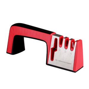 4 em 1 Sharpener Ceramic Kitchen Knife Shears Tesoura Ferramentas de Afiação Não-Slip Base Aço Inoxidável