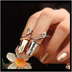 Band Rings Jewelryexquisite Cute Retro Queen Dragonfly Design Rhinestone Plum Snake Gold/Sier Ring Finger Nail Drop Delivery 2021 Tmzxd