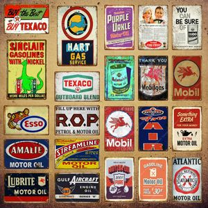 Motor Oil Poster Vintage Metal Painting Sexy girls and Gasoline Posters Bar Pub Garage Decor Retro Wall Art Plaque Size 30X20cm