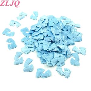 Party Decoration ZLJQ 1bag Blue It's A Girl /Boy Table Confetti Sponge Satin Baby Foot Scatters Shower Decor Birthday Kids