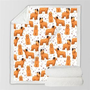 Cobertores Outono Inverno Americano Americano Terrier Acolhedor Premium Fleece Blanket 3D Impresso Sherpa na cama Home Têxteis