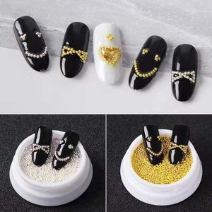 Wholesale silver nail arts for sale - Group buy Nail Art Decorations g bag METAL Caviar Mini Micro Ball Beads Silver Gold Rose Metallic Pearl Charm Bead In Wheel Box Arts Decorate