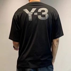 Camiseta masculina e feminina Camiseta de manga curta Y-3 Cartas de impressão de algodão puro Tees de manga curta Casual Round Round Neck