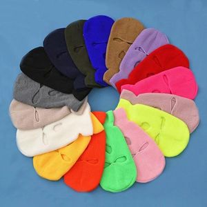 Ciclagem Caps Máscaras Inverno Balaclava Full Face Máscara Esqui Capa de malha para esportes ao ar livre CS Três buracos chapéu de malha