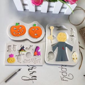 Halloween-Spielzeug, 3D-Kuchenform, Halloween-Besen, Kürbis, Frosch, Hexe, Silikon, Fondant, Seife, Cupcake, Süßigkeiten, Schokolade, Dekoration, Backwerkzeug