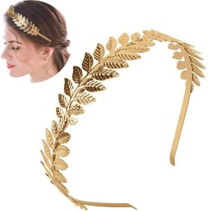 Moda Noiva Bonita Simples Folhas De Metal De Metal Leaf Crown Head Band Headband Mulheres Meninas Cabelo Acessórios Headdress